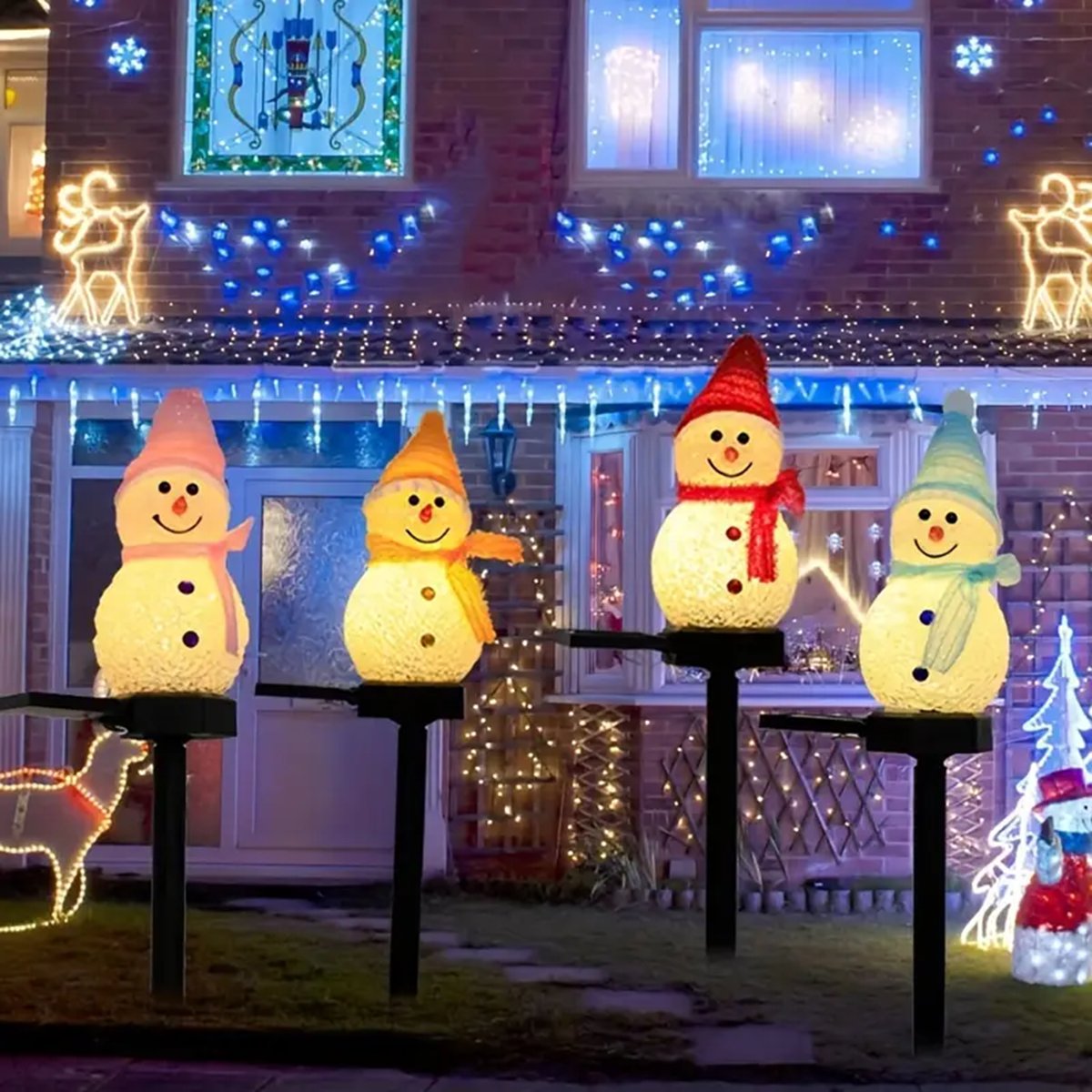 Outdoor Power For Xmas Lights - LED Snowman Solar Garden Light Outdoor