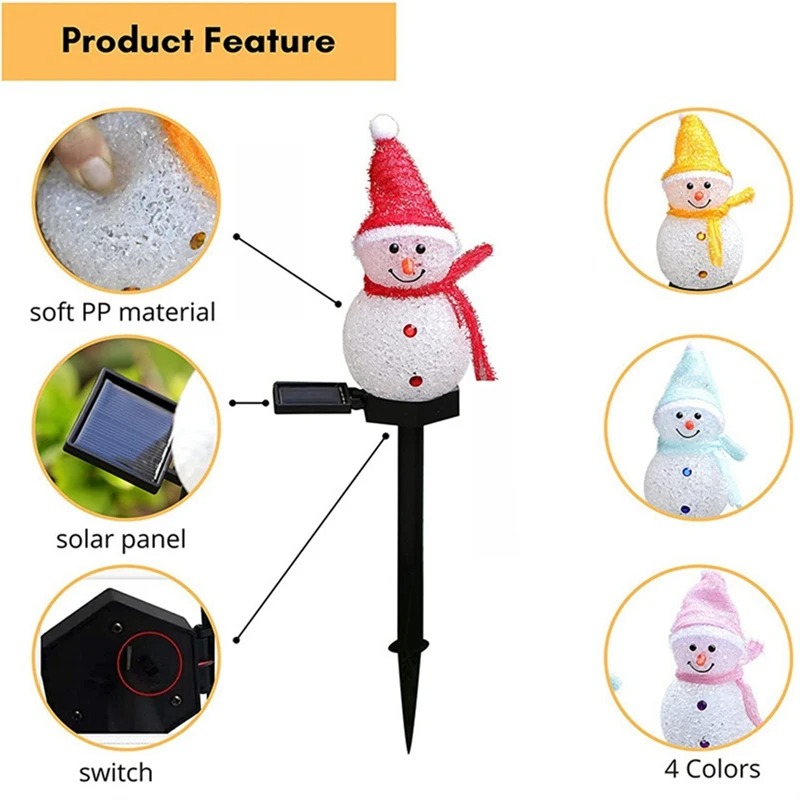 2 LED Snowman Solar Garden Lig - Outdoor Power For Xmas Lights ulasan dan harga