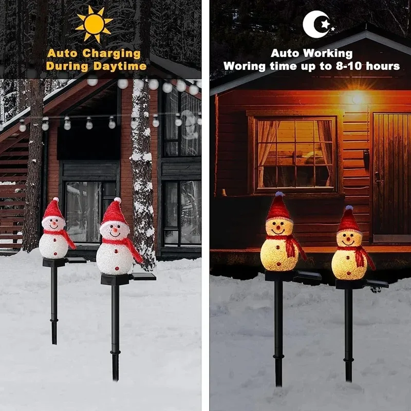 2 LED Snowman Solar Garden Lig - Outdoor Power For Xmas Lights ulasan dan harga