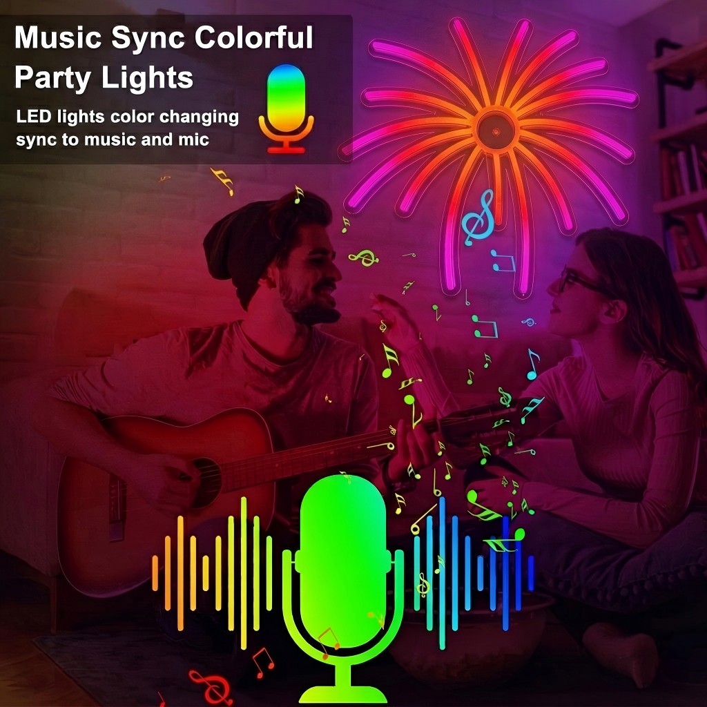 RGB Fireworks Neon Sign LED Li - Outdoor Power For Xmas Lights ulasan dan harga