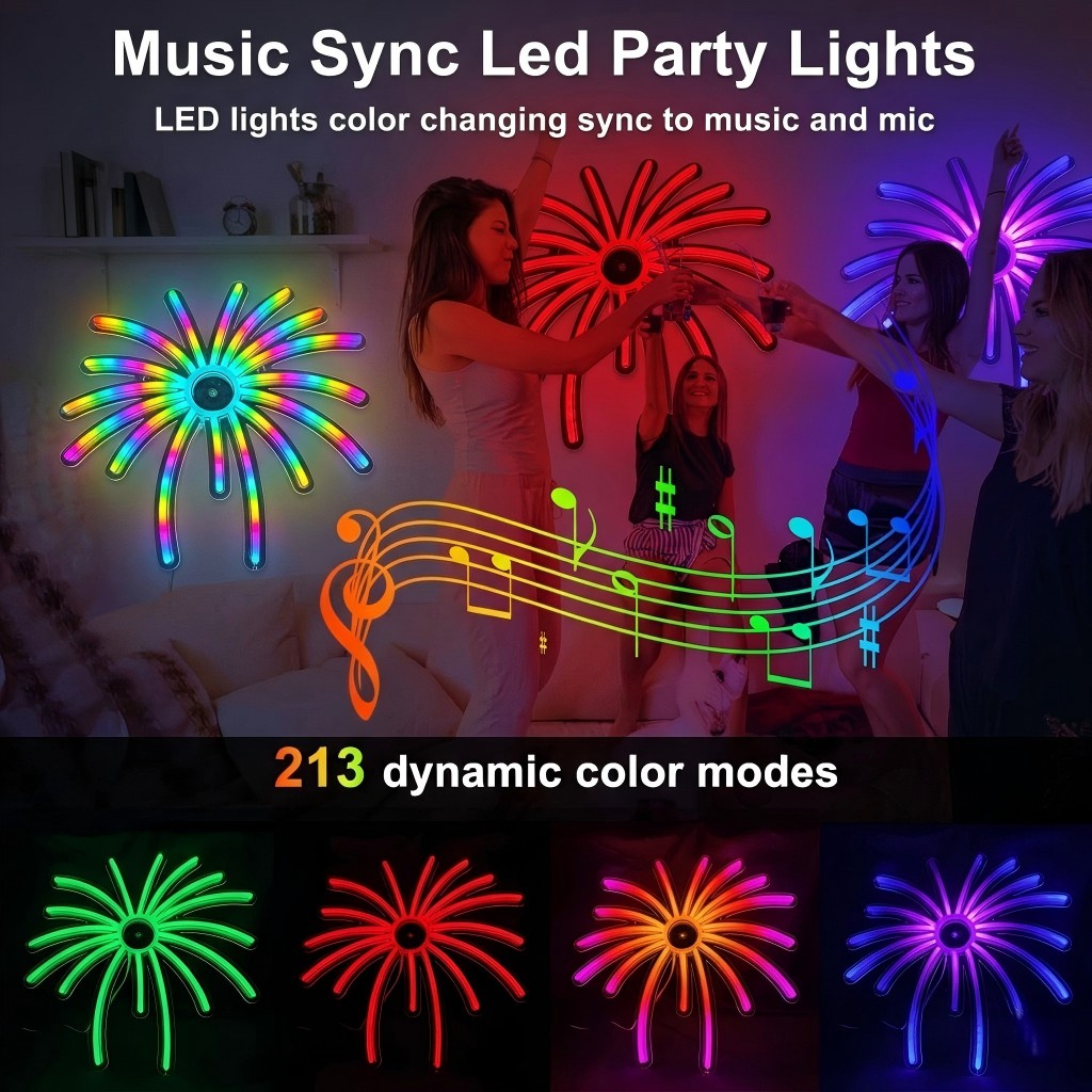 RGB Fireworks Neon Sign LED Li - Outdoor Power For Xmas Lights ulasan dan harga