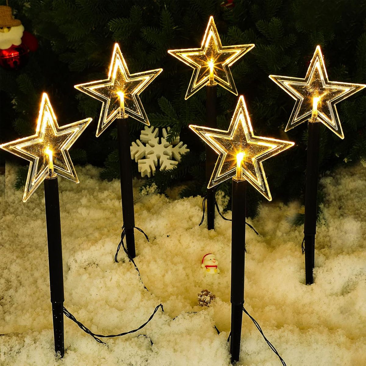 5Pcs Christmas Pathway Lights  - Outdoor Power For Xmas Lights ulasan dan harga