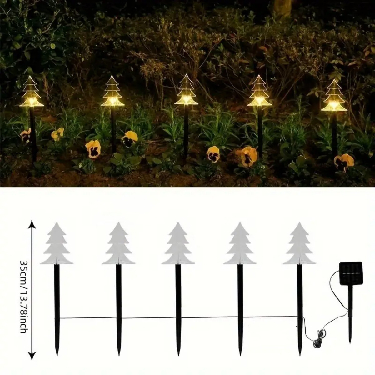 5Pcs Christmas Pathway Lights  - Outdoor Power For Xmas Lights ulasan dan harga