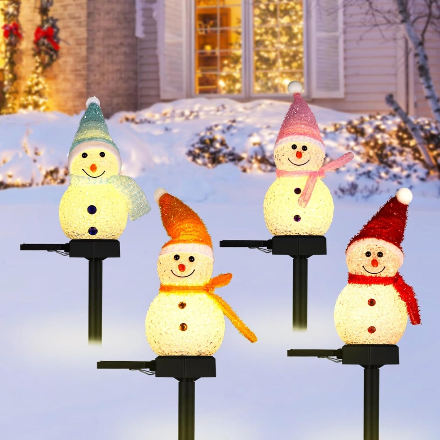 LED Snowman Solar Garden Light - Outdoor Power For Xmas Lights ulasan dan harga