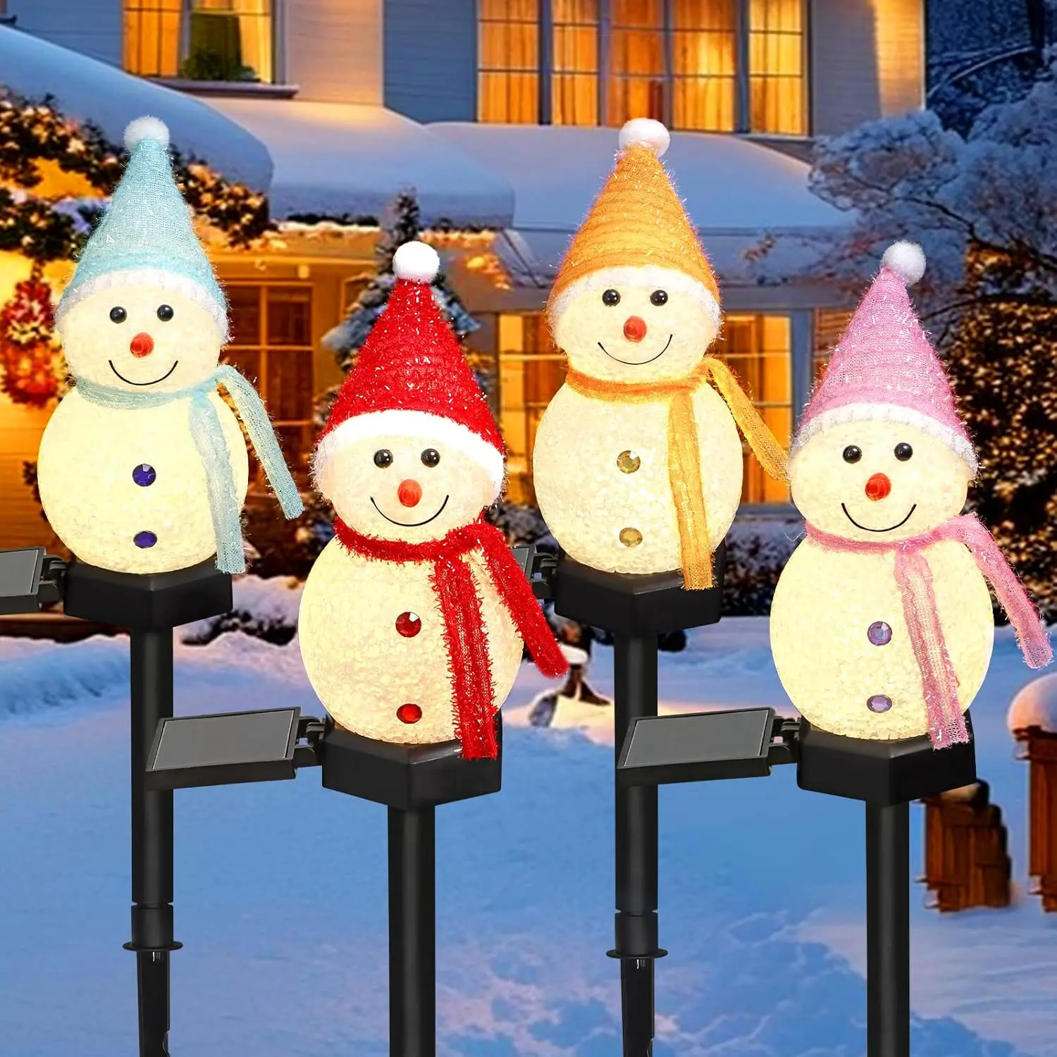 LED Snowman Solar Garden Light - Outdoor Power For Xmas Lights ulasan dan harga