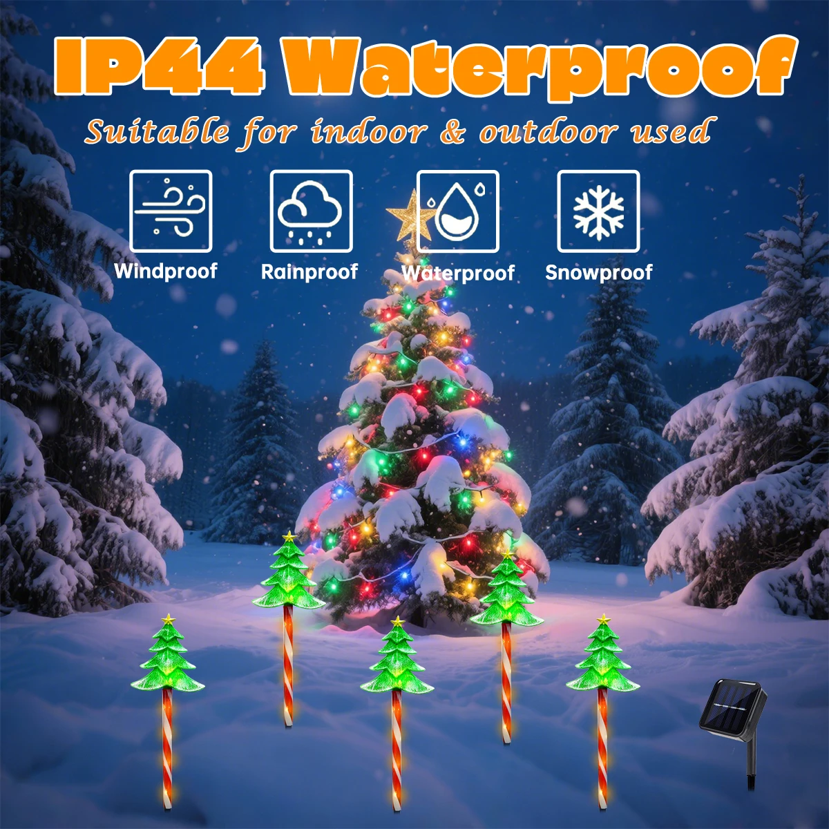 Pop 5pcs/set LED Xmas Tree Dec - Outdoor Power For Xmas Lights ulasan dan harga