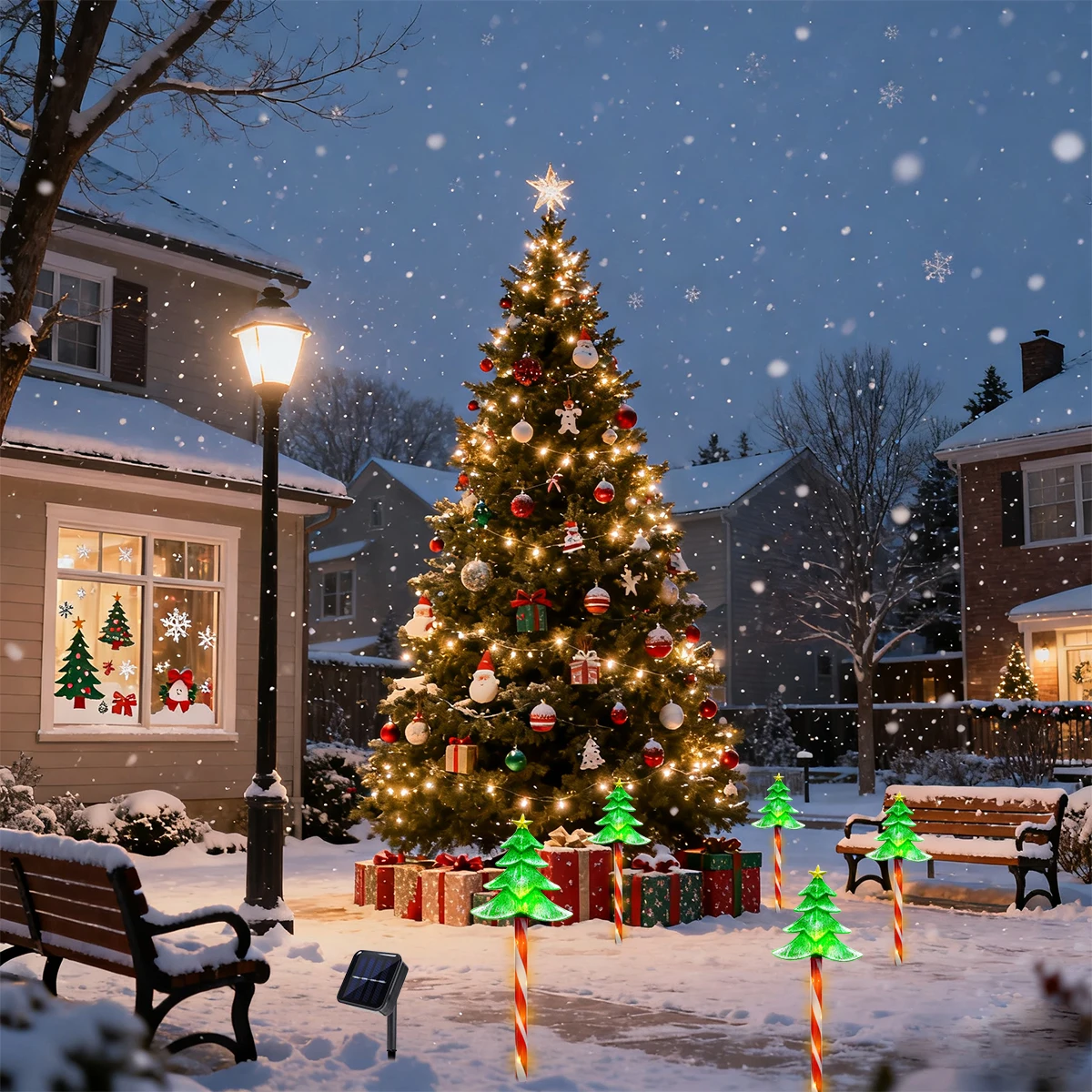 Pop 5pcs/set LED Xmas Tree Dec - Outdoor Power For Xmas Lights ulasan dan harga