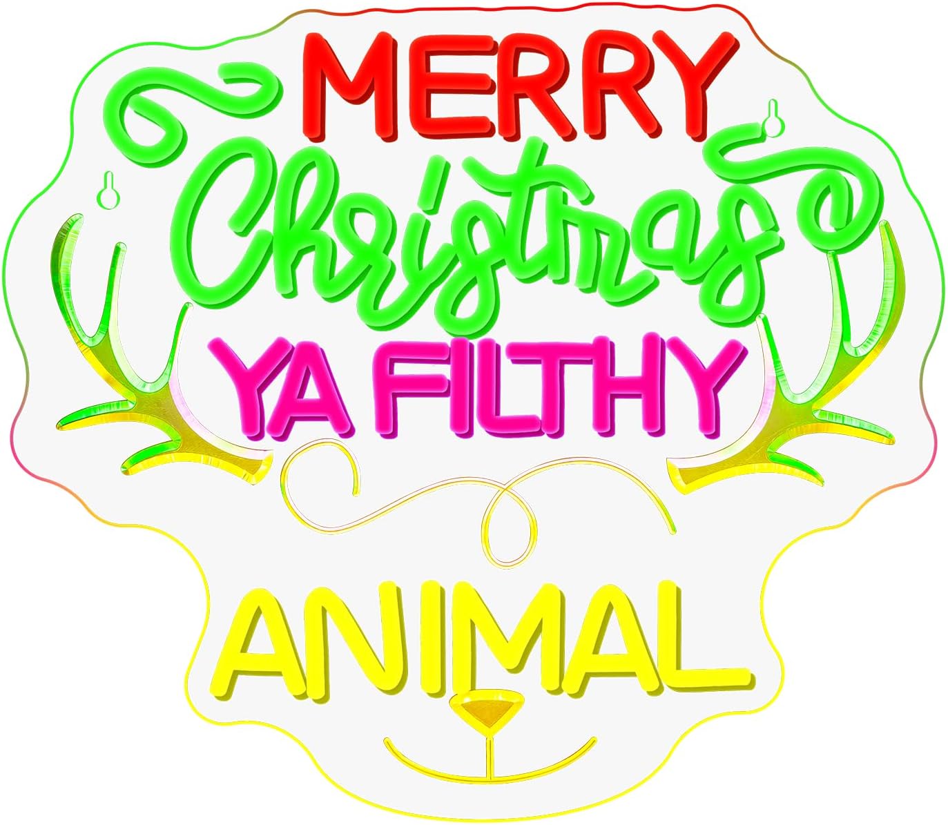 Reindeer Christmas Neon Sign U - Outdoor Power For Xmas Lights ulasan dan harga