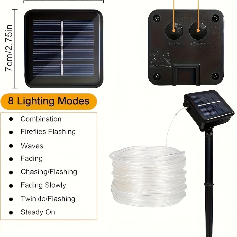Solar Rope Light 8 Mode Waterp - Outdoor Power For Xmas Lights ulasan dan harga